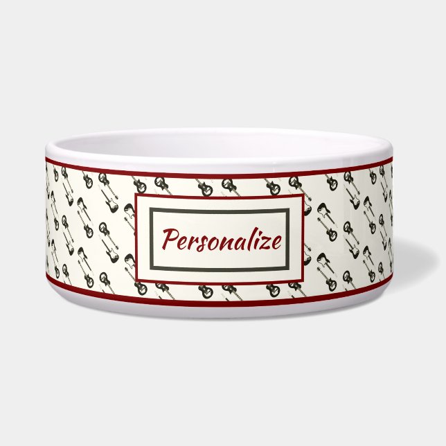 Elektrische Gitaar Muziek Instrument Patroon Cat D Voerbakje (Voorkant)