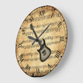 Elektrische gitaar ~ muziekachtergrond ~ grote klok (Hoek)
