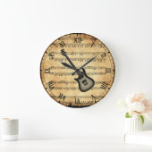 Elektrische gitaar ~ muziekachtergrond ~ grote klok (Huis)