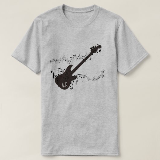 Elektrische gitaar & Muzieknoten - Persoonlijke ca T-shirt (Design voorkant)