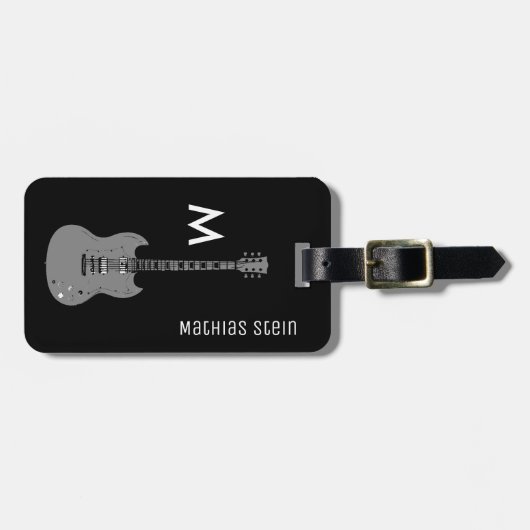 Elektrische gitaar, muzikant reiziger bagagelabel (Voorkant horizontaal)