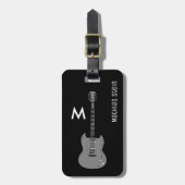 Elektrische gitaar, muzikant reiziger bagagelabel (Voorkant verticaal)