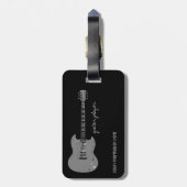 Elektrische gitaar, muzikant reiziger bagagelabel (Achterkant verticaal)