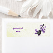 Elektrische gitaar op paarse bladeren op maat prod etiket (Insitu)