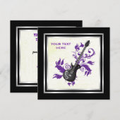 Elektrische gitaar op paarse bladeren op maat prod kaart (Voorkant / Achterkant)