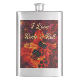 Elektrische gitaar op vuur Red Black Love Rock n R Flacon