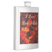 Elektrische gitaar op vuur Red Black Love Rock n R Flacon (Rechts)