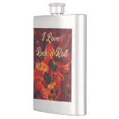 Elektrische gitaar op vuur Red Black Love Rock n R Flacon (Links)