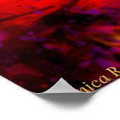 Elektrische gitaar op vuur Red Black Love Rock n R Poster (Hoek)