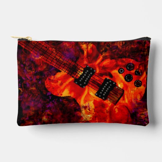 Elektrische gitaar op vuur Red Black Music Art Etui (Voorkant)