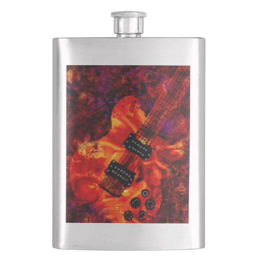 Elektrische gitaar op vuur Rood Zwart Paarse Abstr Flacon (Voorkant)
