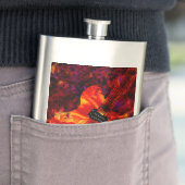 Elektrische gitaar op vuur Rood Zwart Paarse Abstr Flacon (Voorbeeld)