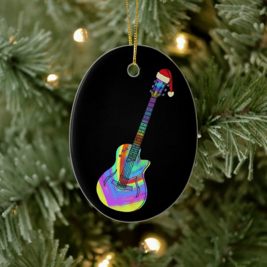 Elektrische gitaar Psychedelic Santa Keramisch Ornament (Boom)