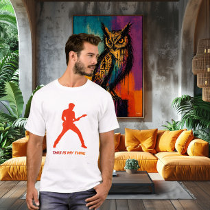 Elektrische Gitaar Silhouet Actie Lifestyle Design T-shirt