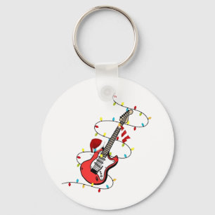 Elektrische Gitaar Sinterklaas Muziek Kerstliefheb Sleutelhanger