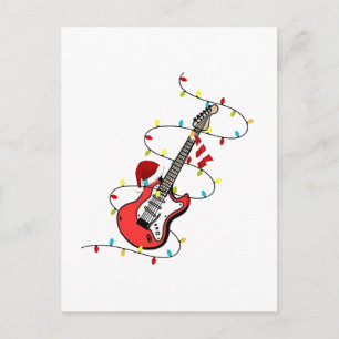 Elektrische Gitaar Sinterklaas Muziek Kerstliefheb Uitnodiging Briefkaart