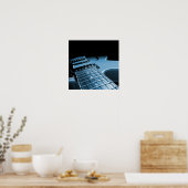 Elektrische gitaar Sluiten - Blauw Poster (Keuken)