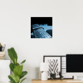 Elektrische gitaar Sluiten - Blauw Poster (Thuiskantoor)