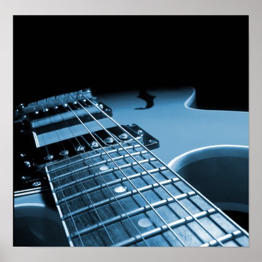 Elektrische gitaar Sluiten - Blauw Poster (Voorkant)