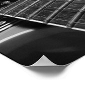 Elektrische gitaar Sluiten - Grijze B&W Poster (Hoek)