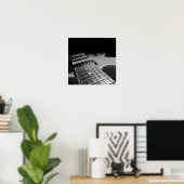 Elektrische gitaar Sluiten - Grijze B&W Poster (Thuiskantoor)