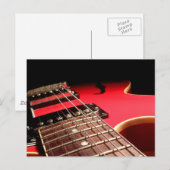 Elektrische gitaar Sluiten - Origineel Rood Briefkaart (Voorkant / Achterkant)
