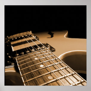 Elektrische gitaar Sluiten - Spicy Oranje Poster