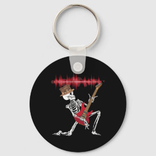 Elektrische gitaar spelen Grappige Halloween Sleutelhanger