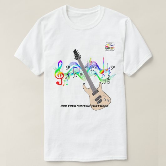 Elektrische gitaar t-shirt (Design voorkant)