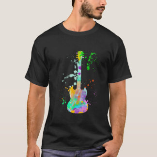 Elektrische gitaar verf muzikant gitarist t-shirt
