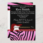 Elektrische gitaar verjaardag uitnodiging #18 (Voorkant / Achterkant)