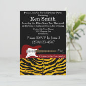 Elektrische Gitaar Verjaardag uitnodiging #4 (Staand voorkant)