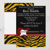 Elektrische Gitaar Verjaardag uitnodiging #4 (Voorkant / Achterkant)