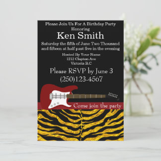 Elektrische Gitaar Verjaardag uitnodiging #4