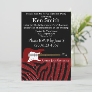 Elektrische Gitaar Verjaardag uitnodiging #8