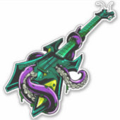 Elektrische gitaar vernield door paarse octopus mu sticker (Voorkant)