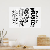 Elektrische gitaar voelt de muziek poster (Keuken)