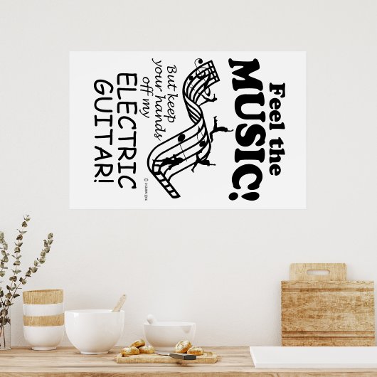 Elektrische gitaar voelt de muziek poster (Keuken)