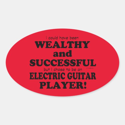 Elektrische gitaar Wealthy & Succesvolle Oval Stic Ovale Sticker (Voorkant)