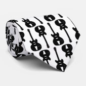 Elektrische gitaar - Zwart op wit Stropdas (Opgerold)