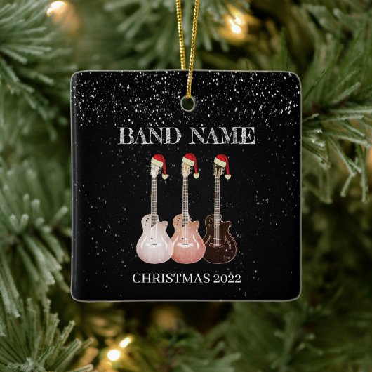 Elektrische gitaarband, gepersonaliseerd keramisch ornament (Boom)