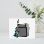 elektrische gitaarbas en -amp briefkaart (Staand voorkant)