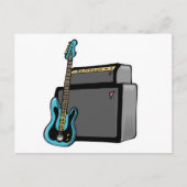 elektrische gitaarbas en -amp briefkaart (Voorkant)
