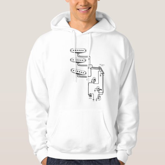 elektrische gitaarbedradingsdiagram hoodie (Voorkant)