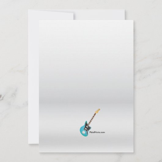 Elektrische gitaarfotouitnodiging kaart (Achterkant)
