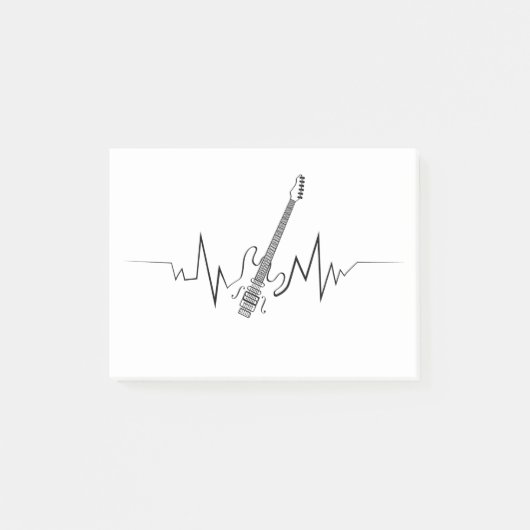 Elektrische gitaarhartslag Cool Gift voor gitarist Post-it® Notes (Voorkant)