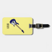 Elektrische gitaarillustratie cartoon bagagelabel (Voorkant horizontaal)