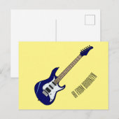 Elektrische gitaarillustratie cartoon briefkaart (Voorkant / Achterkant)