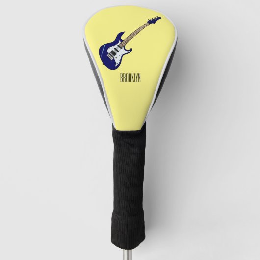 Elektrische gitaarillustratie cartoon golfheadcover (Voorkant)