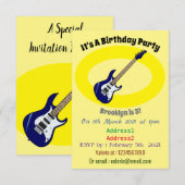 Elektrische gitaarillustratie cartoon kaart (Voorkant / Achterkant)